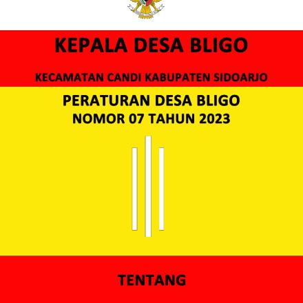 Peraturan Desa Bligo Nomor 07 Tahun 2023 Tentang APBDesa Desa Bligo Tahun Anggaran 2024